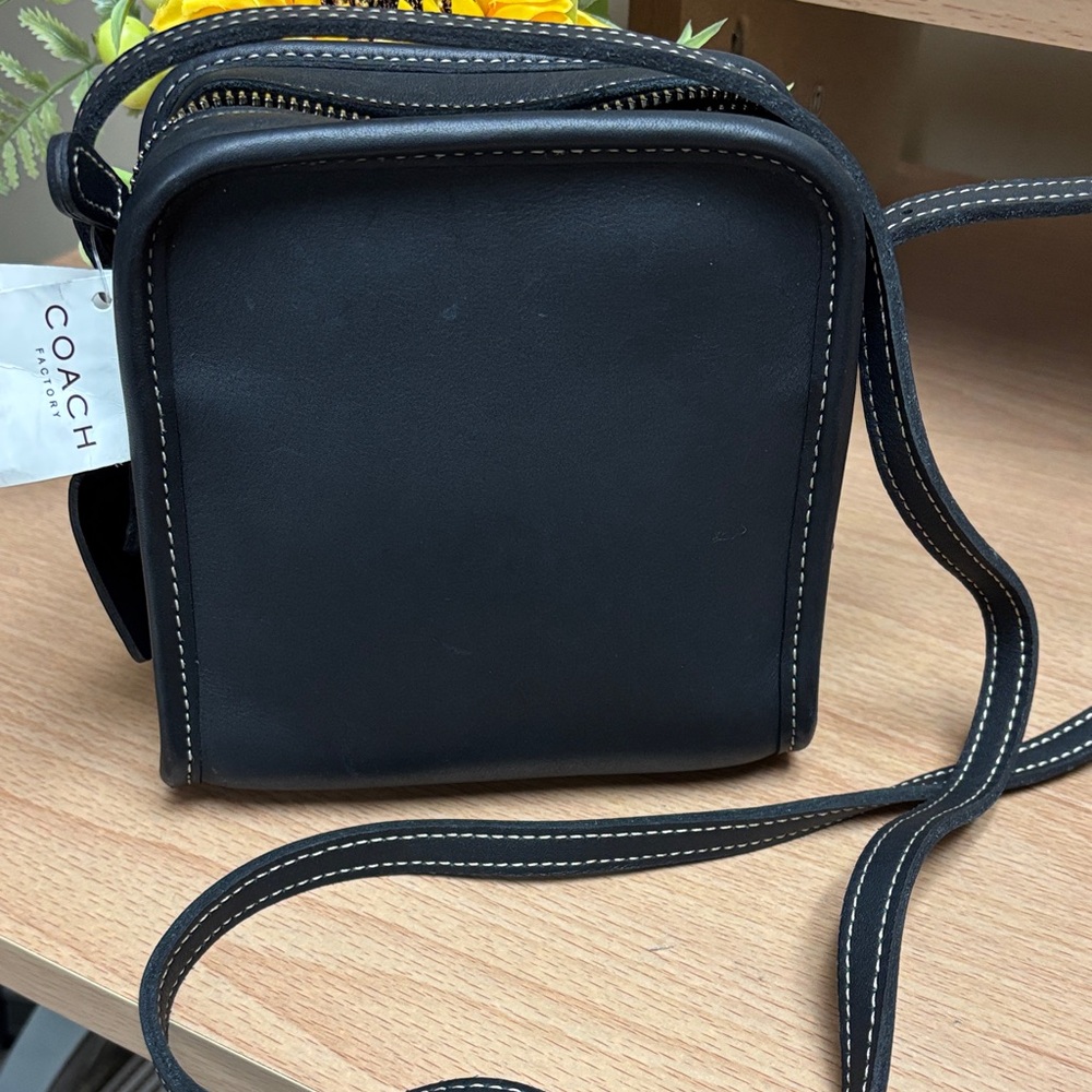 Coach Black Leather Messenger Bag